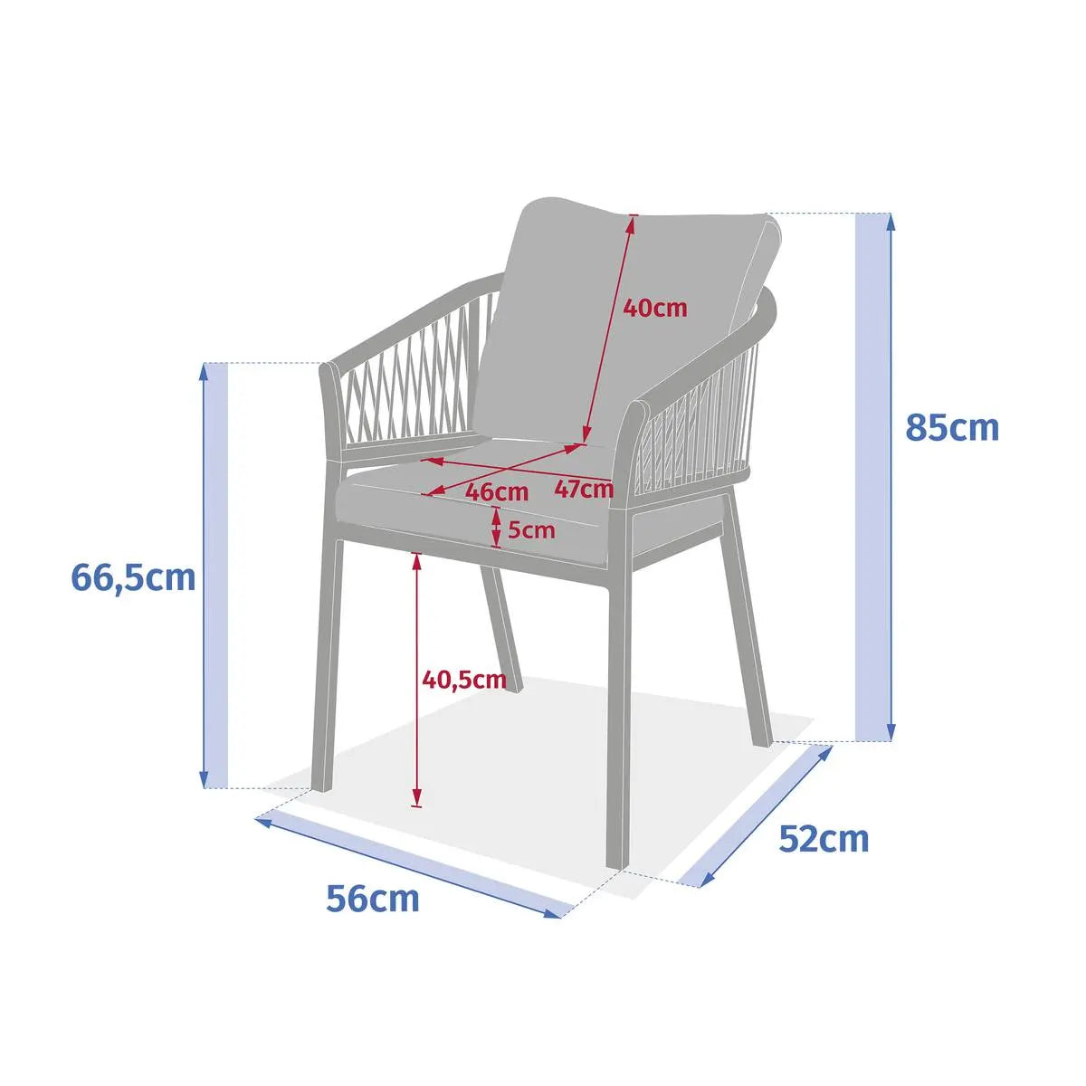 Sillón Para Terraza (Beige) Estructura De Aluminio