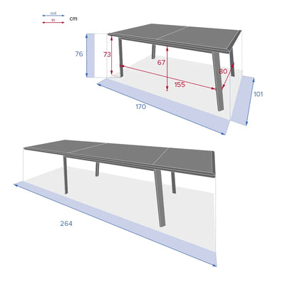 Mesa Extensible (Grafito) Estructura De Aluminio