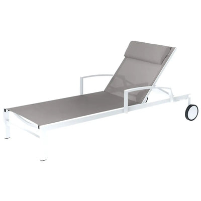 Poltrona Plegable Para Piscina (Gris/Blanco) De Metal