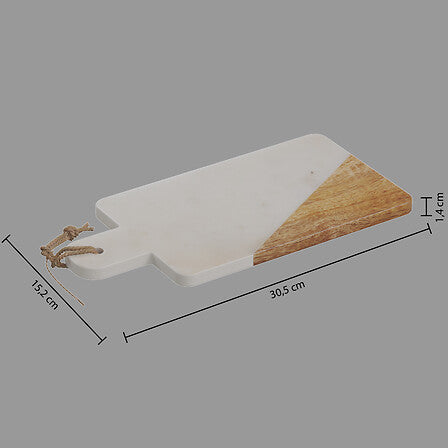 Tabla De Servir (Marrón/Blanco) De Mármol