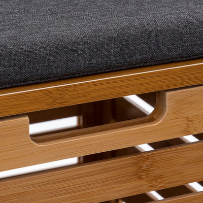 Banco Cuadrado Con Almacenamiento Con Cojin Estructura De Madera