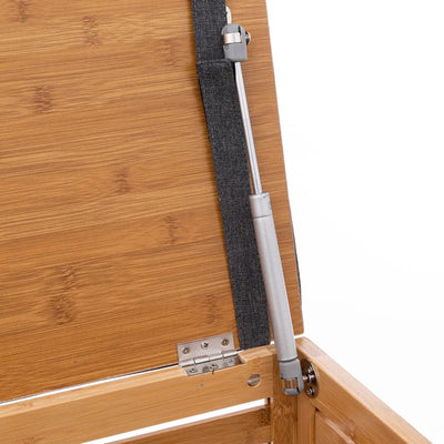 Banco Cuadrado Con Almacenamiento Con Cojin Estructura De Madera