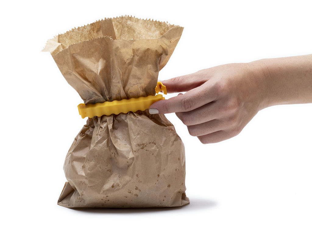 Set X 12 Ganchos Para Cerrar Bolsas (Amarillo) De Plástico