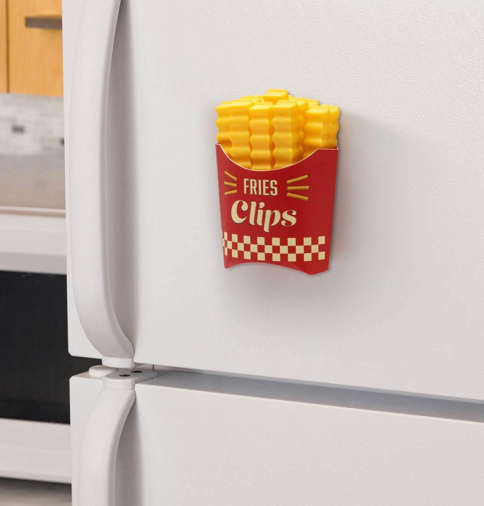 Set X 12 Ganchos Para Cerrar Bolsas (Amarillo) De Plástico