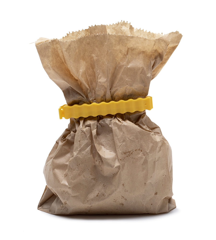 Set X 12 Ganchos Para Cerrar Bolsas (Amarillo) De Plástico