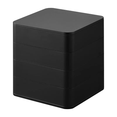 Caja Organizadora Cuadrada (Negra) 4 Compartimentos De Plástico