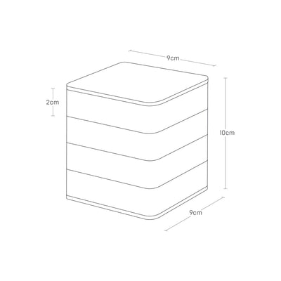 Caja Organizadora Cuadrada (Negra) 4 Compartimentos De Plástico