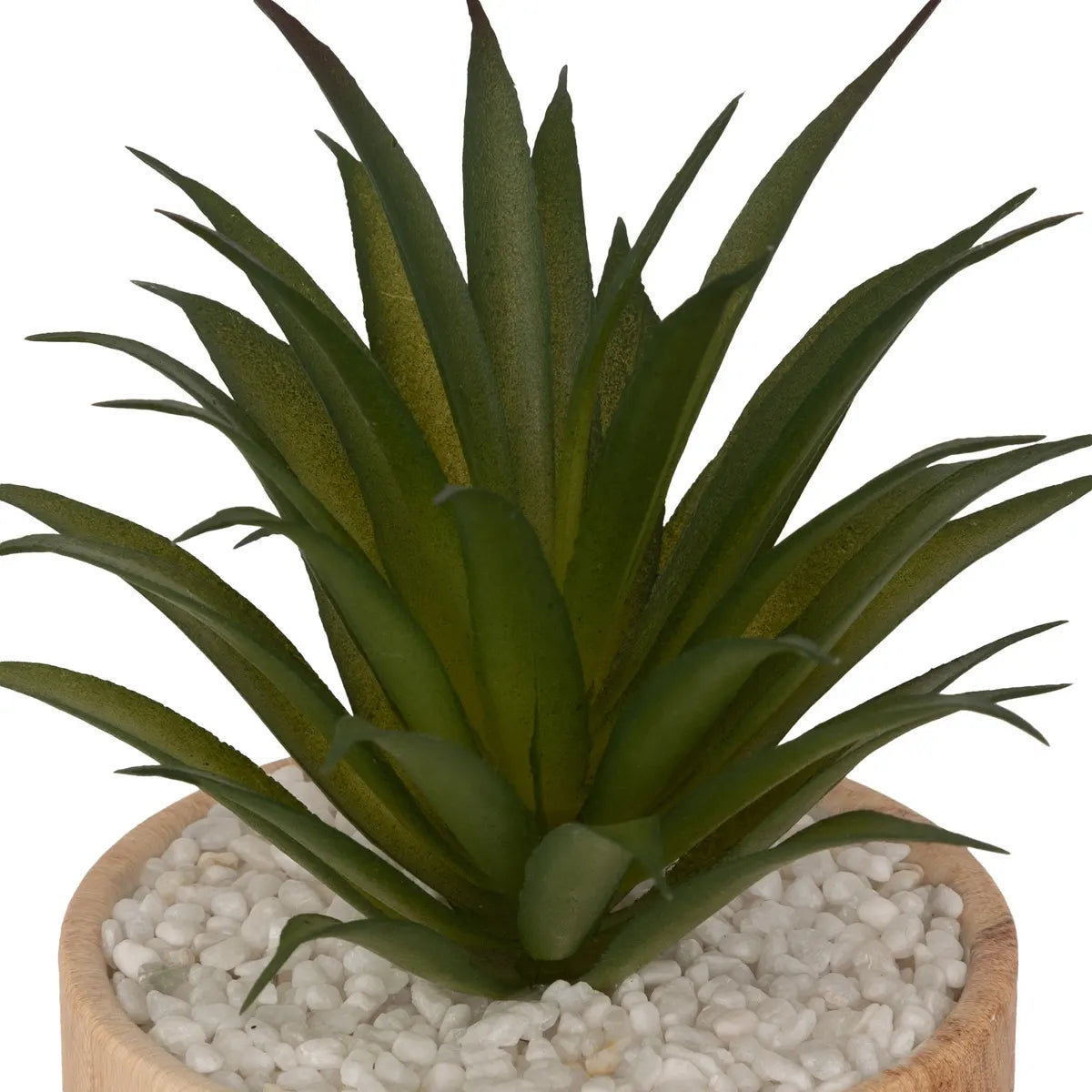 Maceta De Madera Con Planta Decorativa De Plástico
