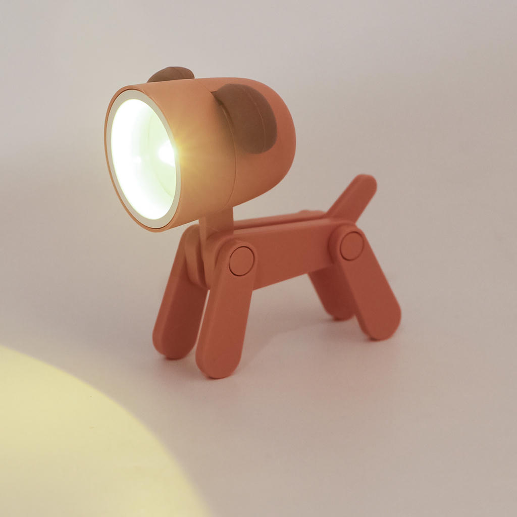 Mini Lámpara De Mesa Led (Modelo Perro) De Plástico