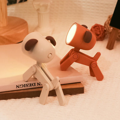 Mini Lámpara De Mesa Led (Modelo Perro) De Plástico