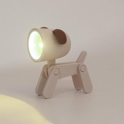 Mini Lámpara De Mesa Led (Modelo Perro) De Plástico