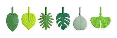 Set X 6 Marcadores Para Copas Modelo Hojas De Plástico