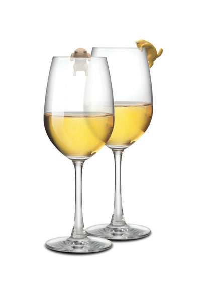 Set X 8 Marcadores Para Copas Modelo Gatos De Plástico