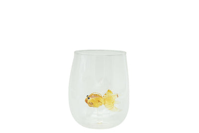 Vaso Redondo (Pez Dorado) 600 Mltrs (Hecho A Mano) De Vidrio