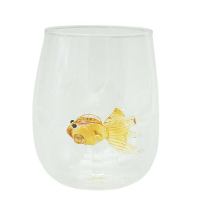 Vaso Redondo (Pez Dorado) 600 Mltrs (Hecho A Mano) De Vidrio