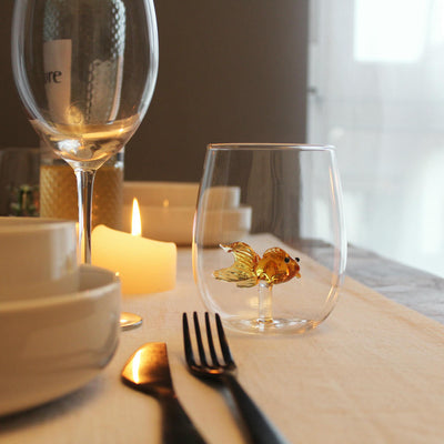 Vaso Redondo (Pez Dorado) 600 Mltrs (Hecho A Mano) De Vidrio