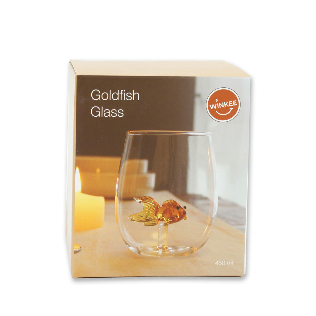 Vaso Redondo (Pez Dorado) 600 Mltrs (Hecho A Mano) De Vidrio