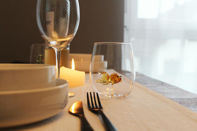 Vaso Redondo (Pez Dorado) 600 Mltrs (Hecho A Mano) De Vidrio