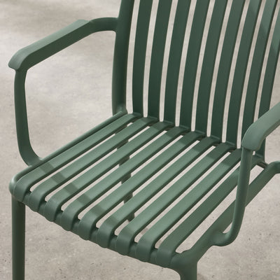 Silla De Comedor Con Brazos (Verde) Estructura De Pvc