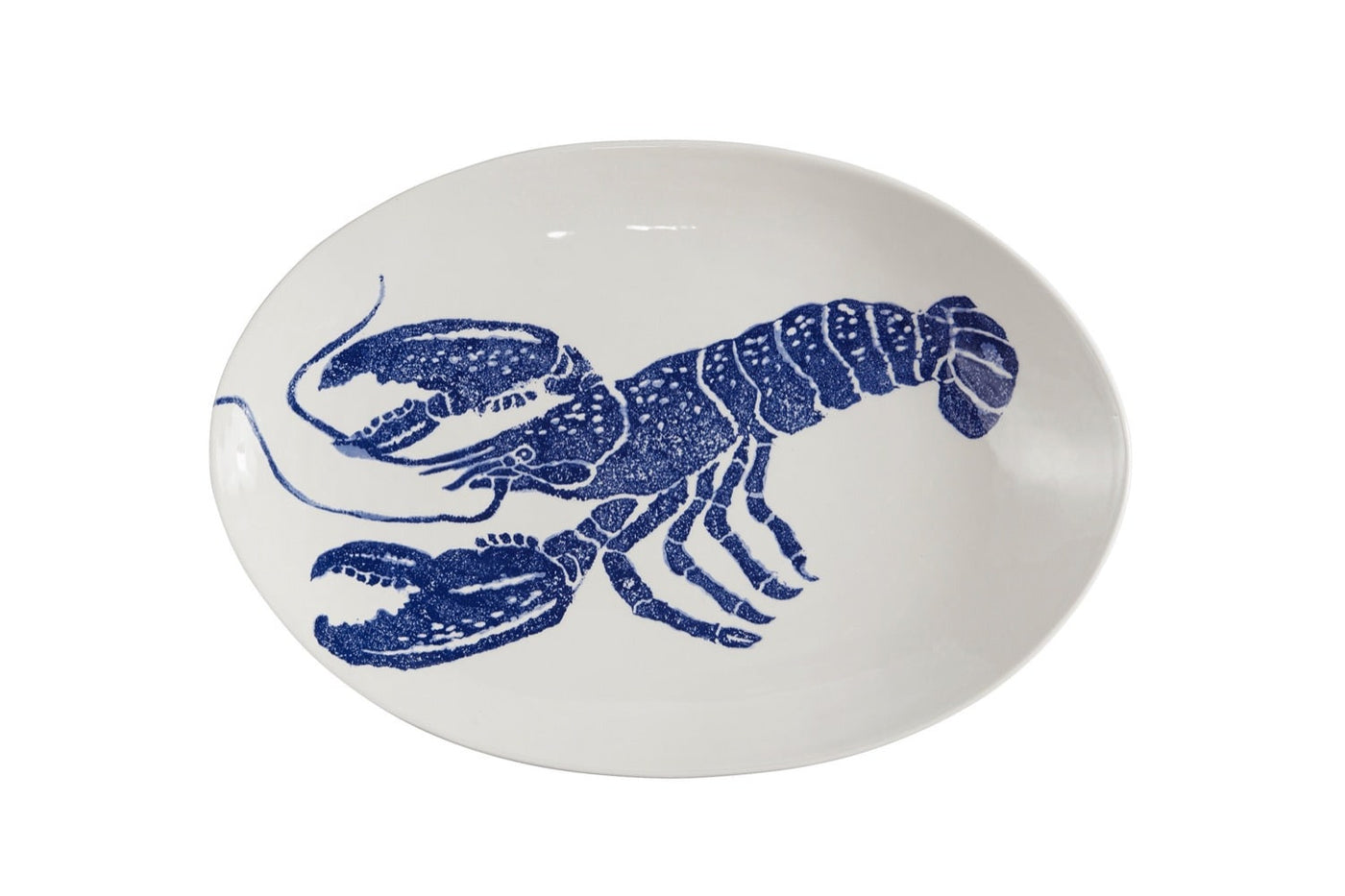 Plato Ovalado (Langosta Azul) De Cerámica