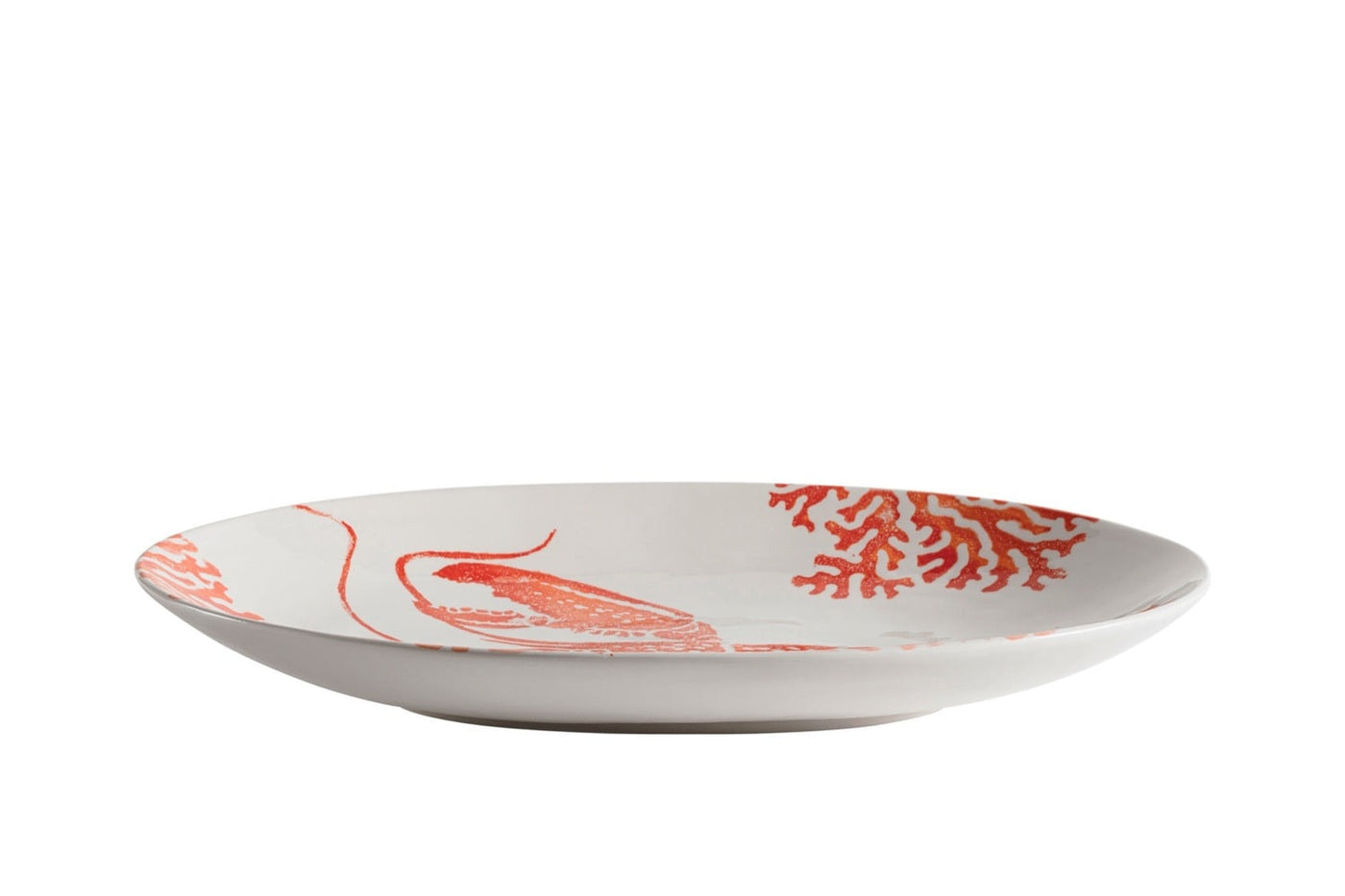 Plato Ovalado (Langosta Naranja) De Cerámica