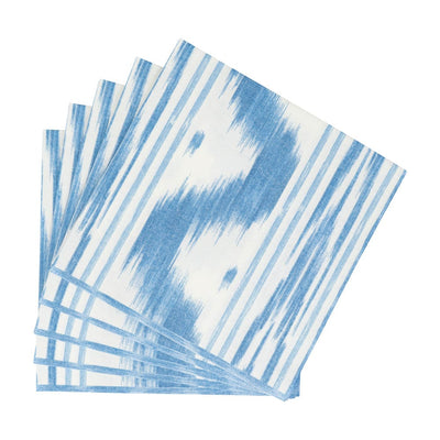 Set De 20 Servilletas (Diseño Líneas Y Puntos Azules) De Papel