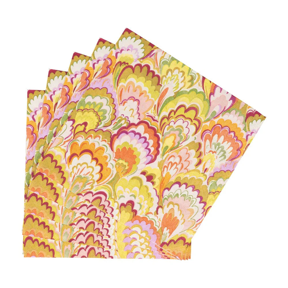 Set De 20 Servilletas (Diseño Ondas Colores) De Papel