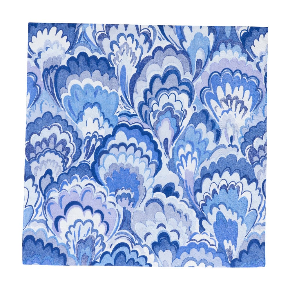Set De 20 Servilletas (Diseño Ondas Azules) De Papel
