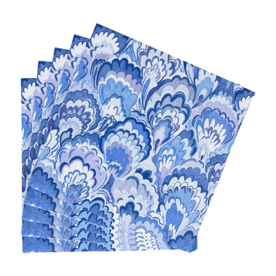 Set De 20 Servilletas (Diseño Ondas Azules) De Papel