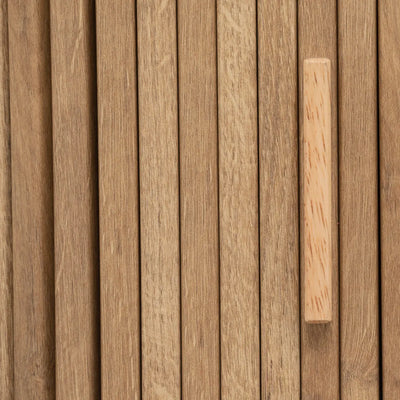 Aparador Color Natural Patas De Metal 2 Puertas Estructura De Madera