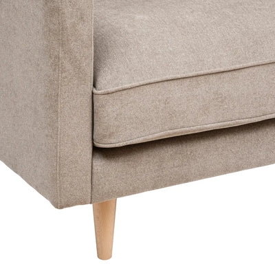Sofá 3 Cps Tapiz Terciopleo Beige Patas De Madera