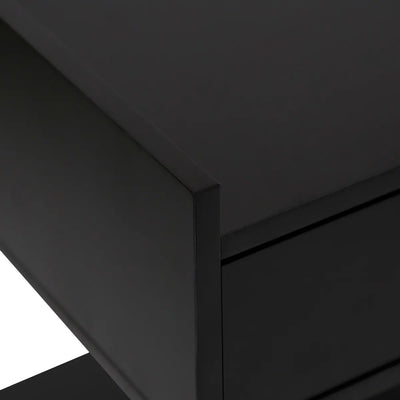 Mesa De Noche (Negro) Patas De Metal Estructura De Madera
