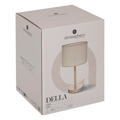 Lámpara De Mesa Base (Beige) De Madera
