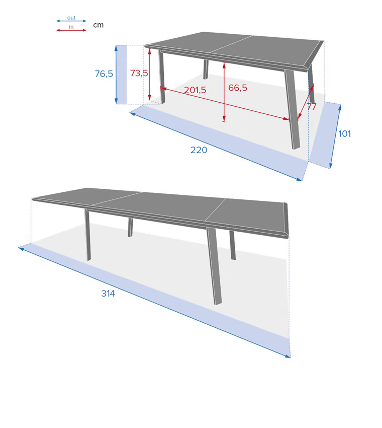 Mesa De Terraza Extensible De Aluminio