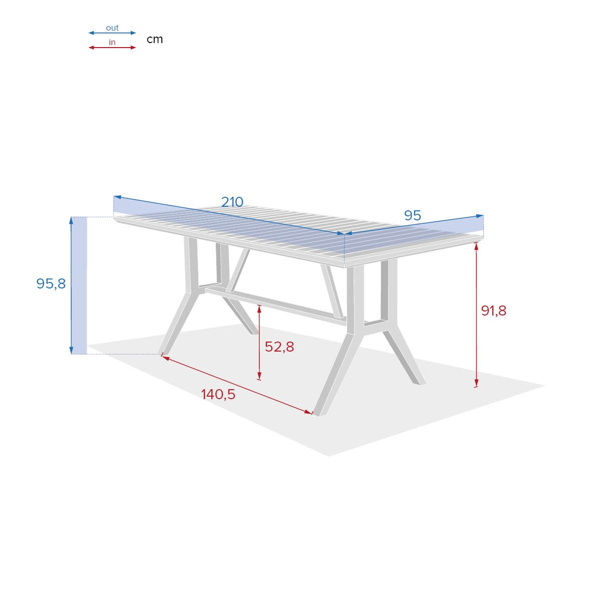 Mesa De Comedor Rectangular Alta Color (Natural) Estructura De Madera