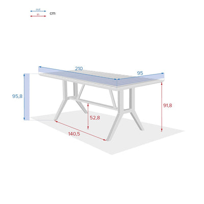 Mesa De Comedor Rectangular Alta Color (Natural) Estructura De Madera