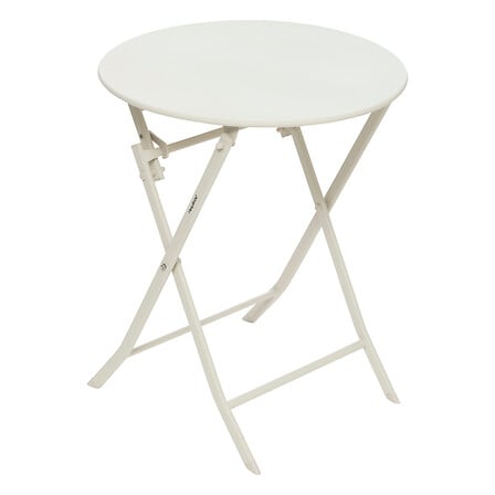 Mesa Plegable Redonda (Beige) Estructura De Metal