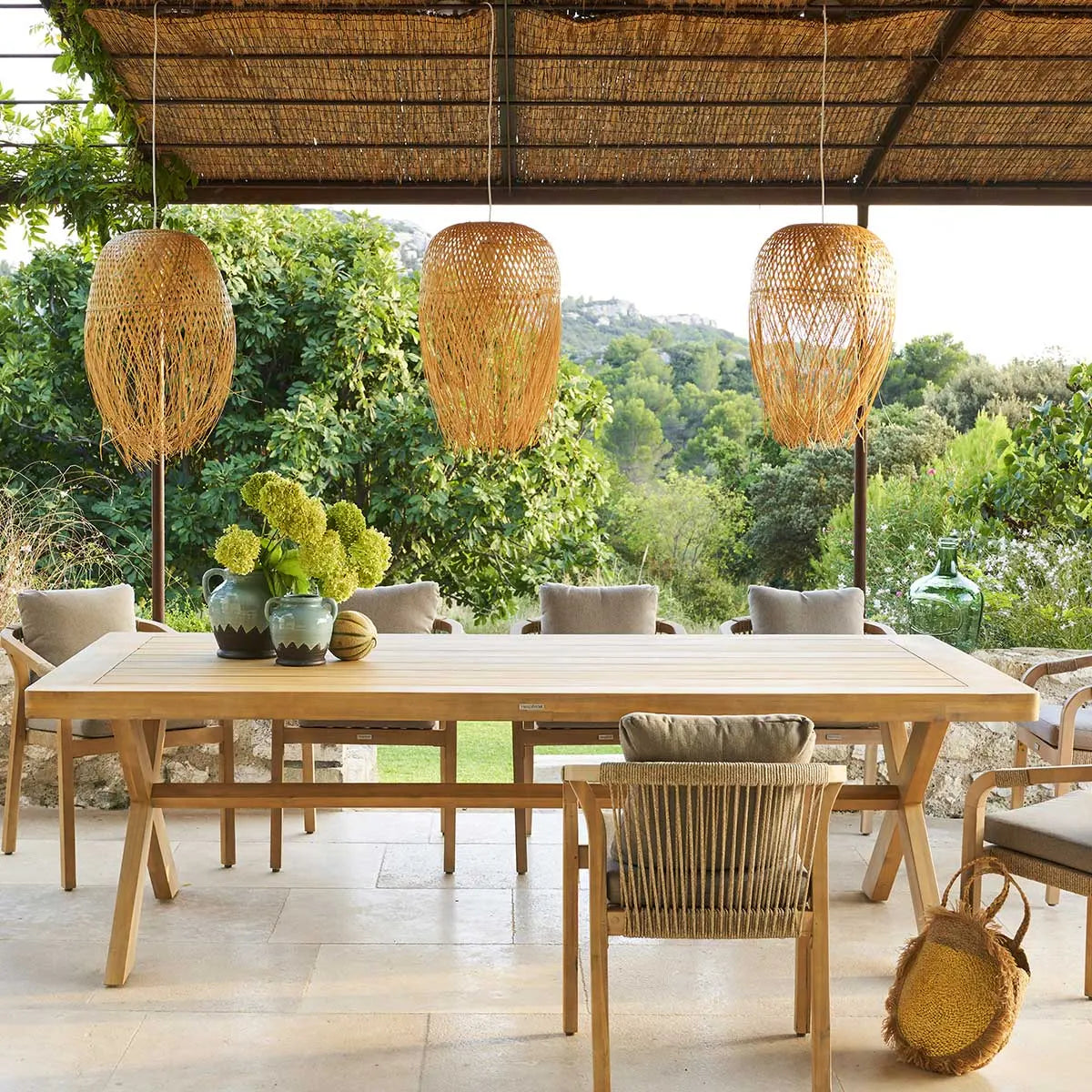 Mesa De Terraza (Acacia) Rectangular De Madera