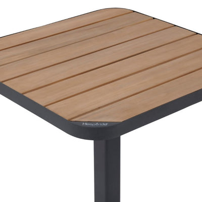 Mesa Para Exterior Top Madera Acacia Estructura Color (Grafito) De Aluminio