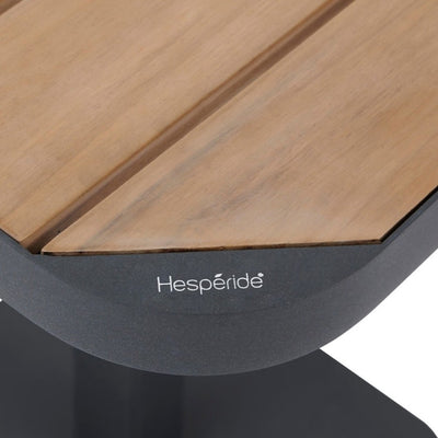 Mesa Para Exterior Top Madera Acacia Estructura Color (Grafito) De Aluminio