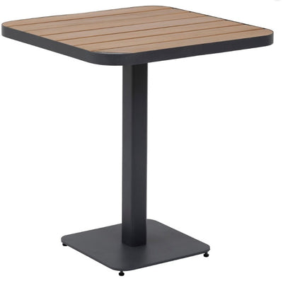 Mesa Para Exterior Top Madera Acacia Estructura Color (Grafito) De Aluminio