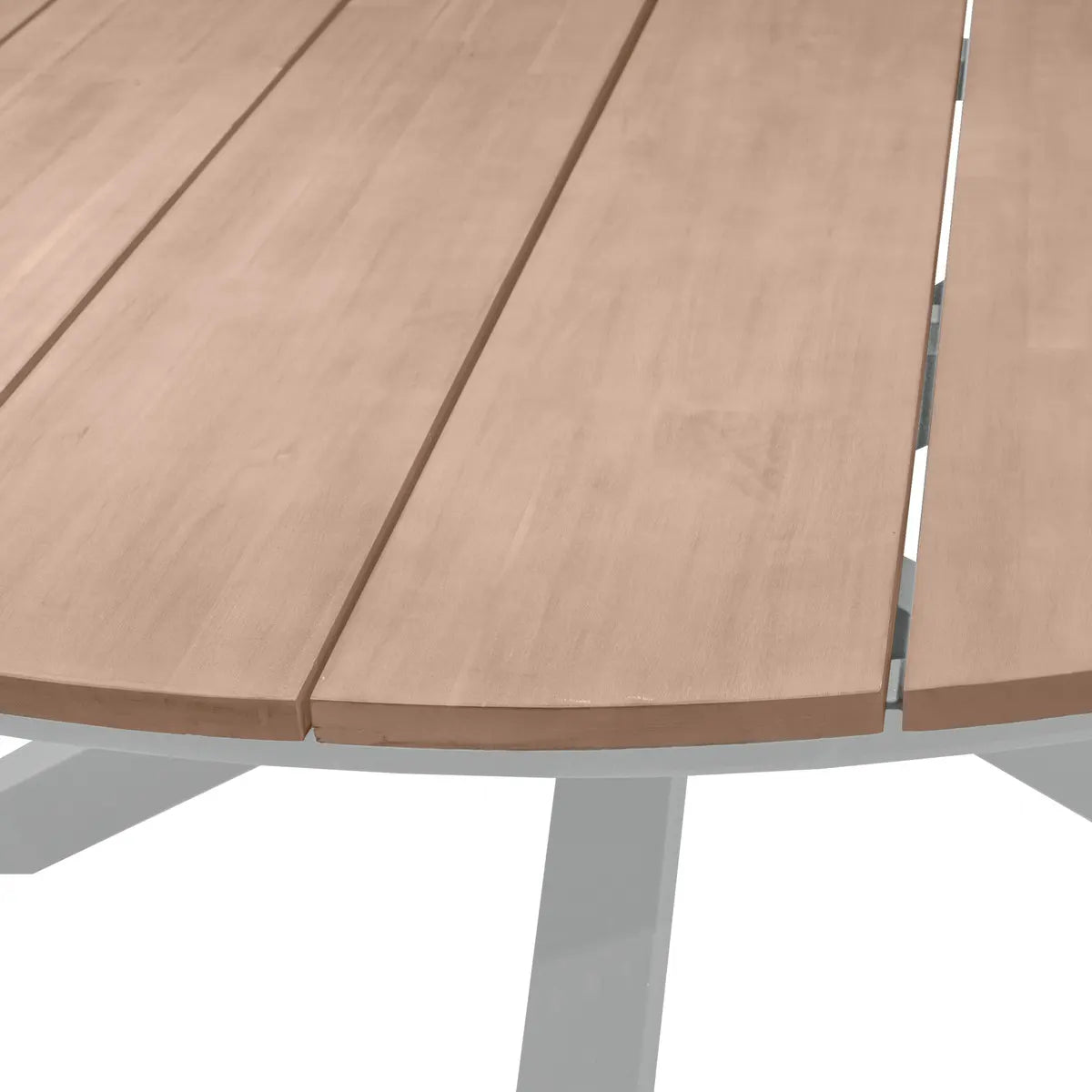 Mesa De Terraza (Madera Acacia) Redonda Con Estructura De Aluminio