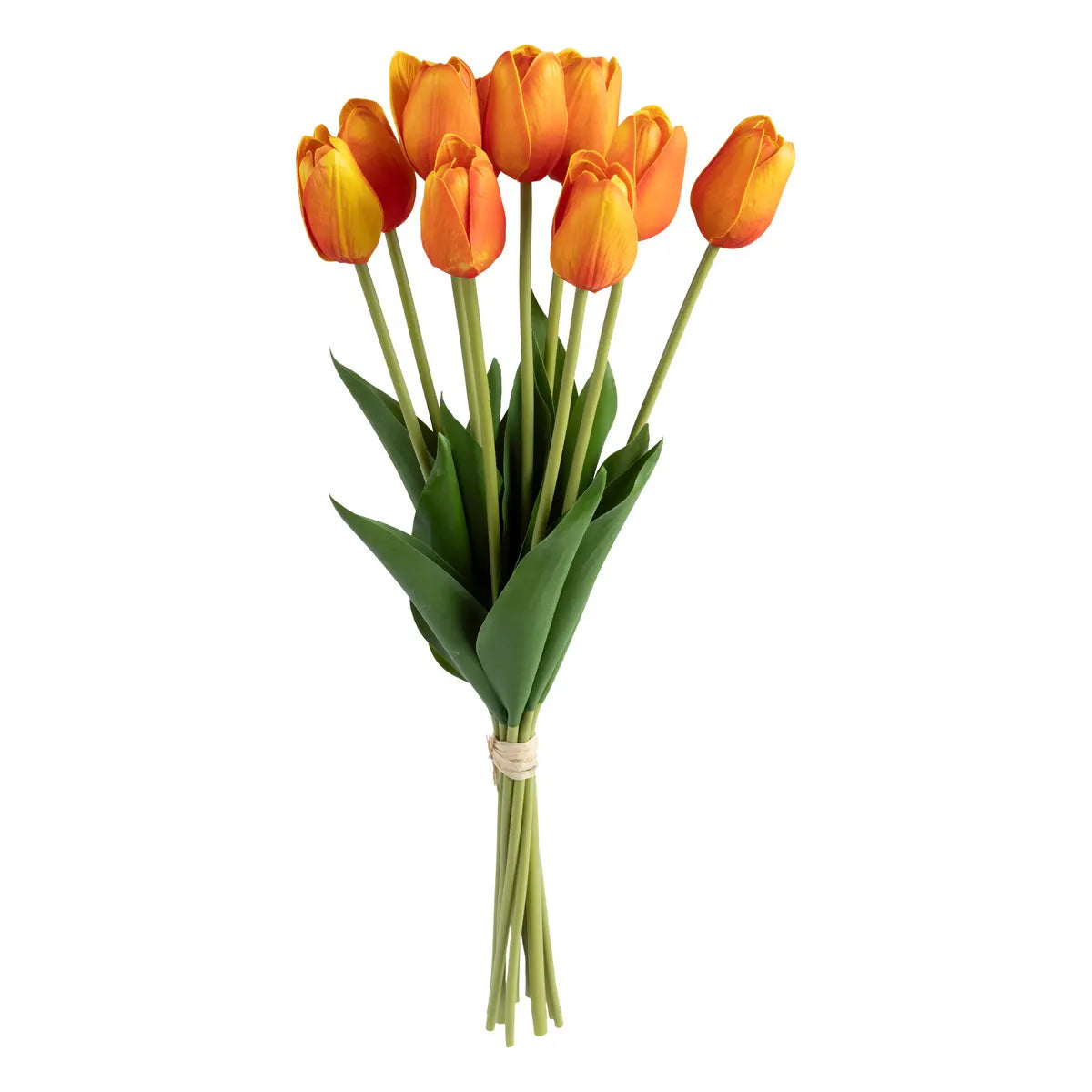 Arreglo Decorativo Por 10 Tulipanes (Naranja) De Pvc