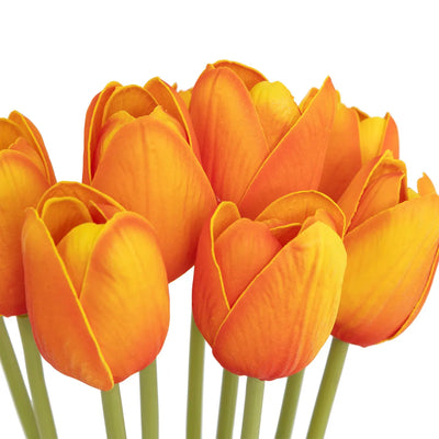 Arreglo Decorativo Por 10 Tulipanes (Naranja) De Pvc