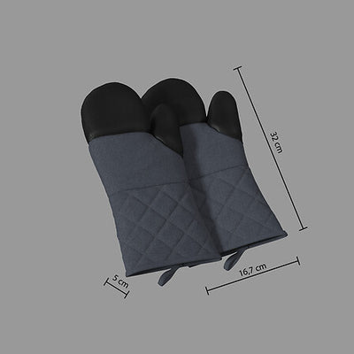 Set De 2 Guantes Para Cocina (Gris) De Algodón