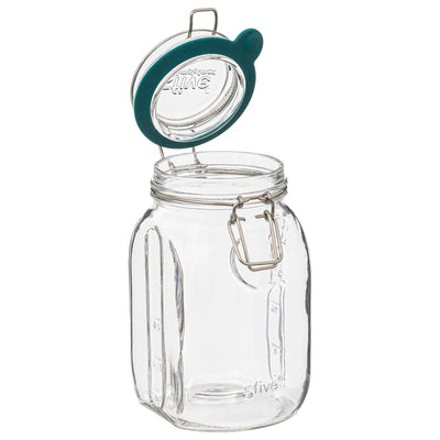 Frasco Hermético Con Tapa Transparente 1 Lt De Vidrio
