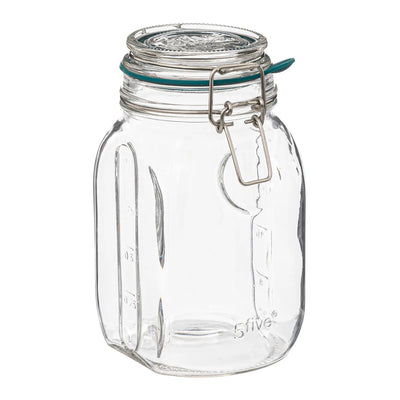 Frasco Hermético Con Tapa Transparente 1 Lt De Vidrio