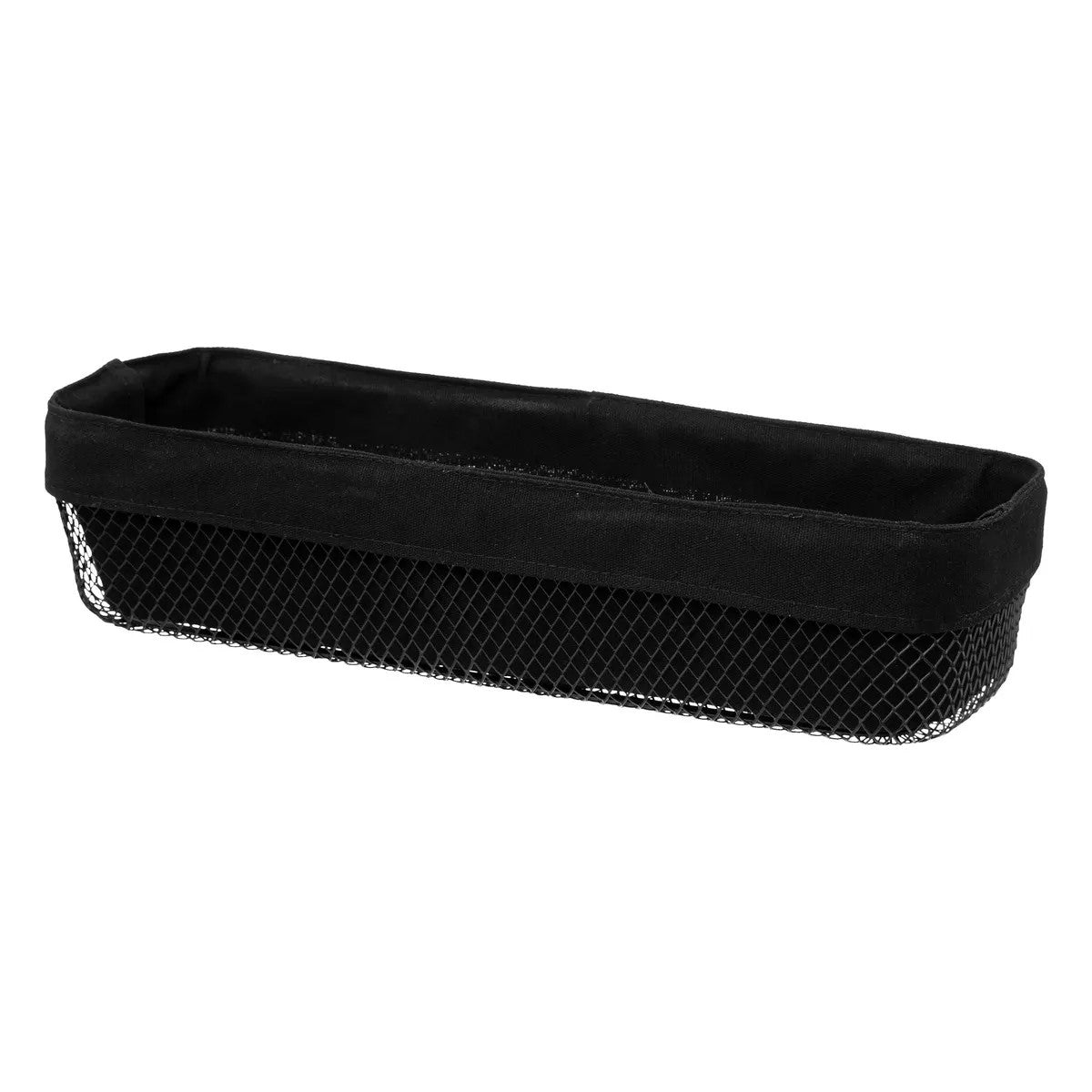 Cesta / Panera Rectangular Con Funda (Negro) De Metal