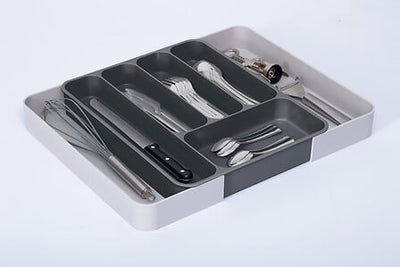 Organizador De Utensilios Extensible (Gris) De Plástico