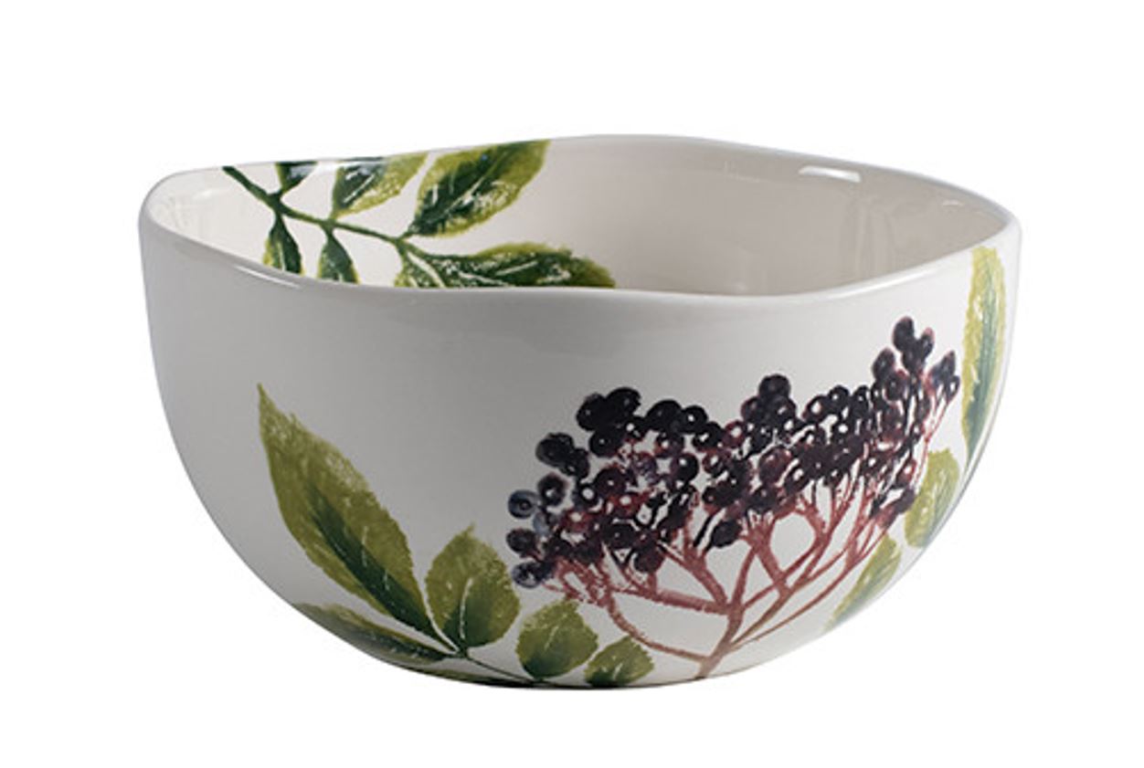 Bowl Redondo Mediano Con Diseño (Elderberry) De Cerámica